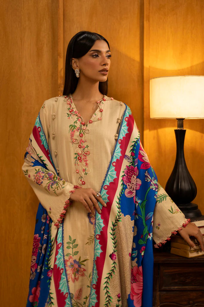 Sana Safinaz | Muzlin Winter '25 | Slub Muzlin 3 Piece Suit | M253-001A-3CP - House of Ayeza