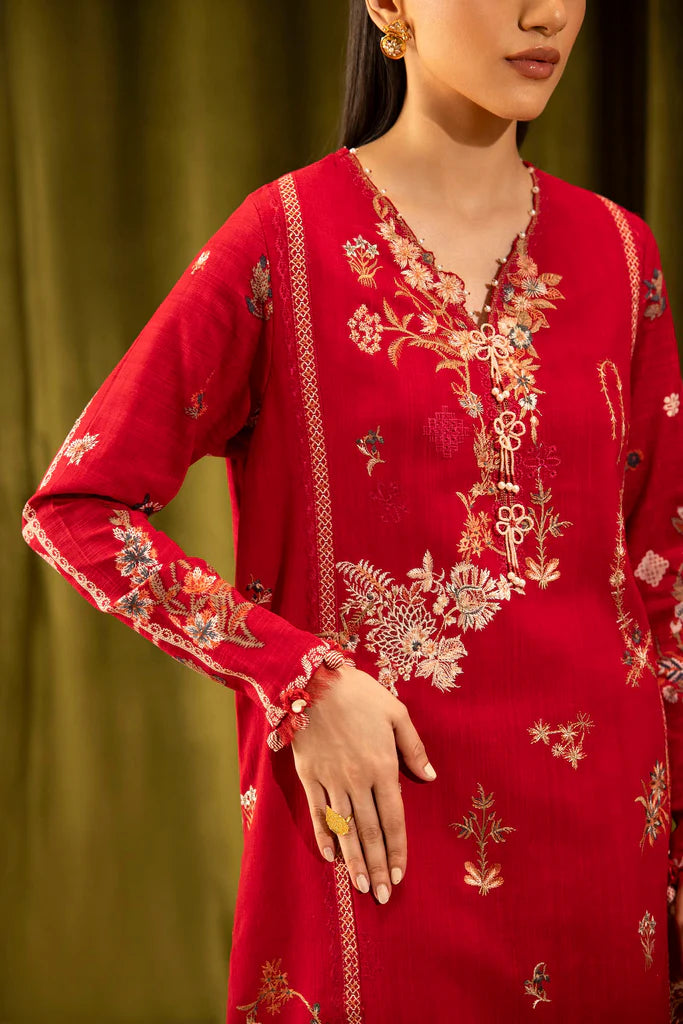 Sana Safinaz | Muzlin Winter '25 | Slub Muzlin 3 Piece Suit | M253-002A-3CP - House of Ayeza