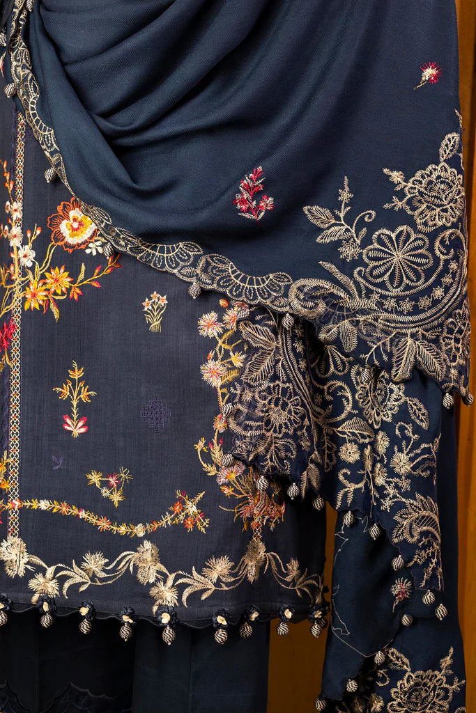 Sana Safinaz | Muzlin Winter '25 | Slub Muzlin 3 Piece Suit | M253-002B-3CP - House of Ayeza