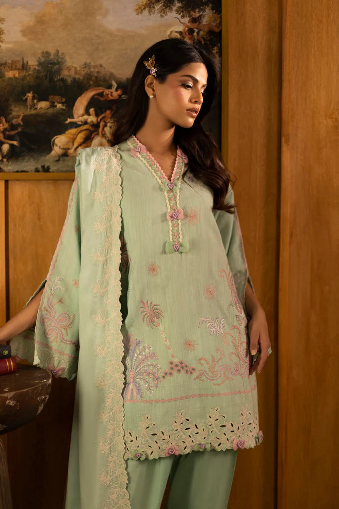 Sana Safinaz | Muzlin Winter '25 | Slub Muzlin 3 Piece Suit | M253-003A-3CP - House of Ayeza