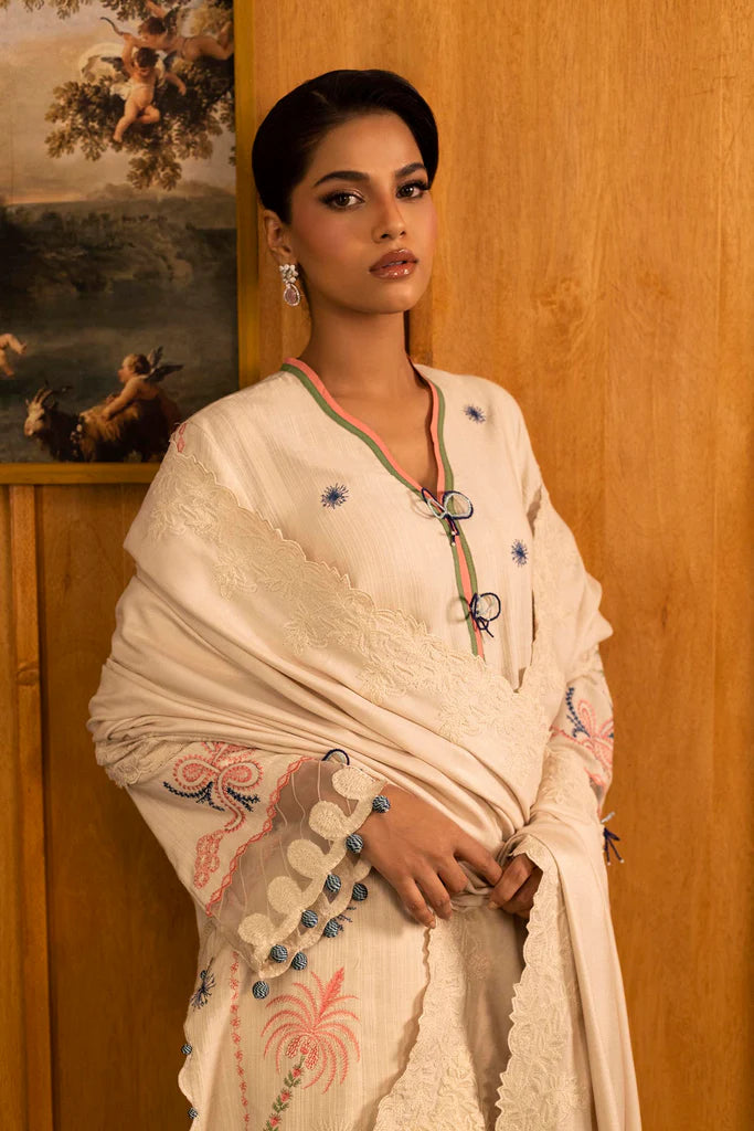 Sana Safinaz | Muzlin Winter '25 | Slub Muzlin 3 Piece Suit | M253-003B-3CP - House of Ayeza