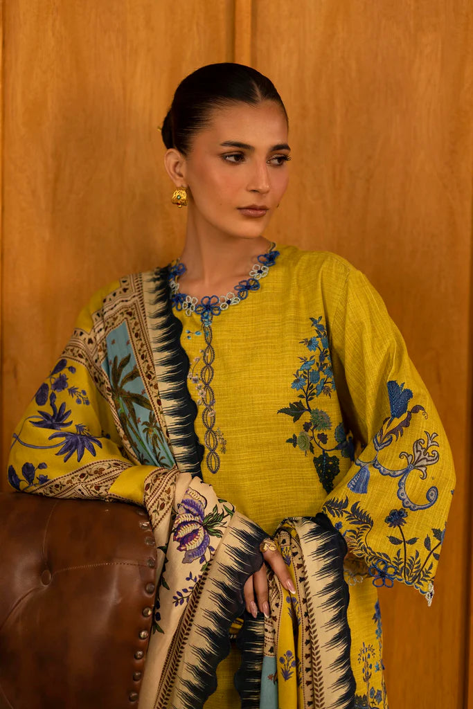 Sana Safinaz | Muzlin Winter '25 | Slub Muzlin 3 Piece Suit | M253-004A-3CY - House of Ayeza