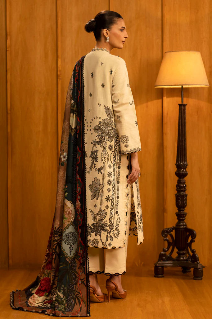Sana Safinaz | Muzlin Winter '25 | Slub Muzlin 3 Piece Suit | M253-005B-3AP - House of Ayeza
