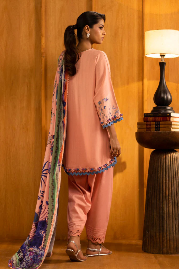 Sana Safinaz | Muzlin Winter '25 | Slub Muzlin 3 Piece Suit | M253-006B-3CP - House of Ayeza