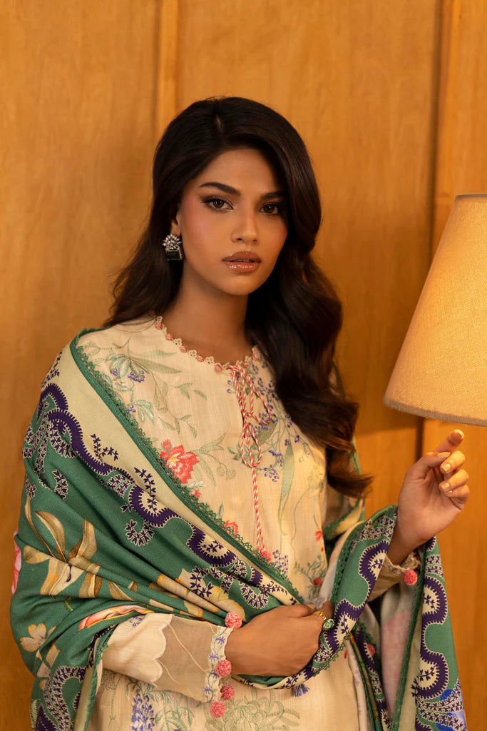 Sana Safinaz | Muzlin Winter '25 | Slub Muzlin 3 Piece Suit | M253-009A-3AP - House of Ayeza