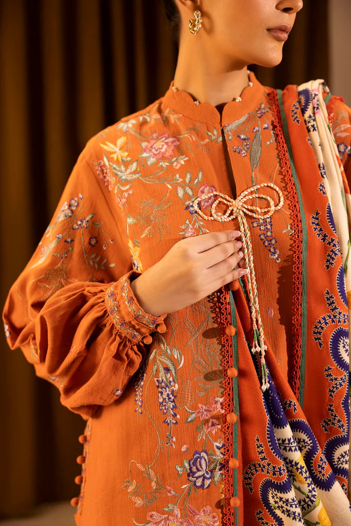 Sana Safinaz | Muzlin Winter '25 | Slub Muzlin 3 Piece Suit | M253-009B-3AP - House of Ayeza