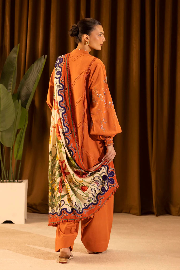 Sana Safinaz | Muzlin Winter '25 | Slub Muzlin 3 Piece Suit | M253-009B-3AP - House of Ayeza