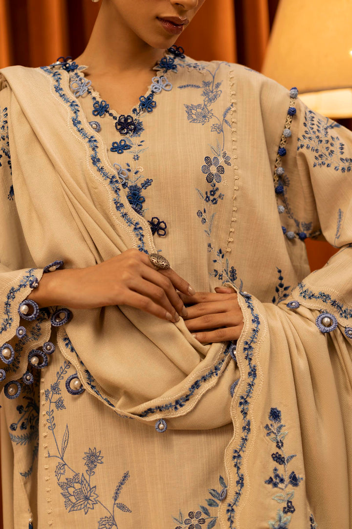 Sana Safinaz | Muzlin Winter '25 | Slub Muzlin 3 Piece Suit | M253-011A-3CP - House of Ayeza