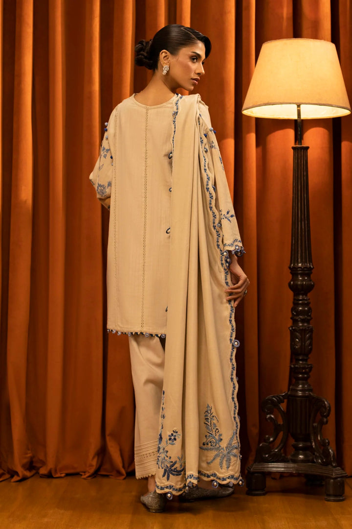 Sana Safinaz | Muzlin Winter '25 | Slub Muzlin 3 Piece Suit | M253-011A-3CP - House of Ayeza