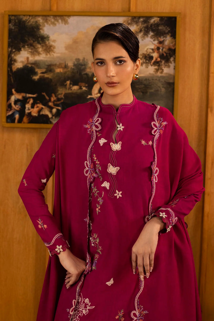 Sana Safinaz | Muzlin Winter '25 | Slub Muzlin 3 Piece Suit | M253-012A-3CP - House of Ayeza