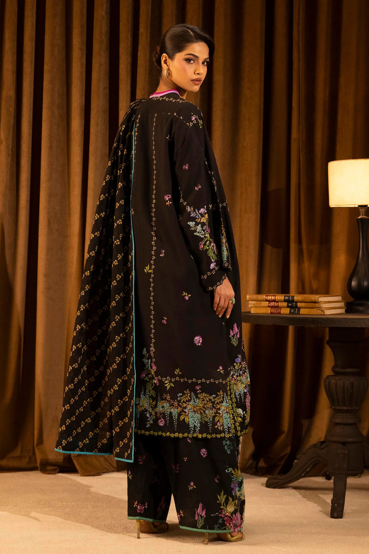 Sana Safinaz | Muzlin Winter '25 | Slub Muzlin 3 Piece Suit | M253-013B-3CQ - House of Ayeza