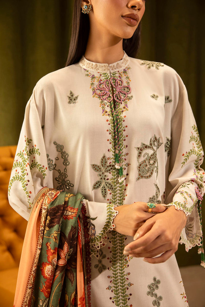Sana Safinaz | Muzlin Winter '25 | Slub Muzlin 3 Piece Suit | M253-015A-3CZ - House of Ayeza