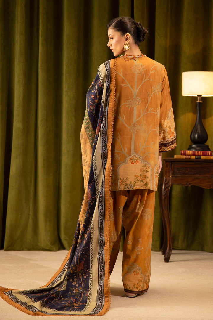 Sana Safinaz | Muzlin Winter '25 | Slub Muzlin 3 Piece Suit | M253-016B-3CY - House of Ayeza