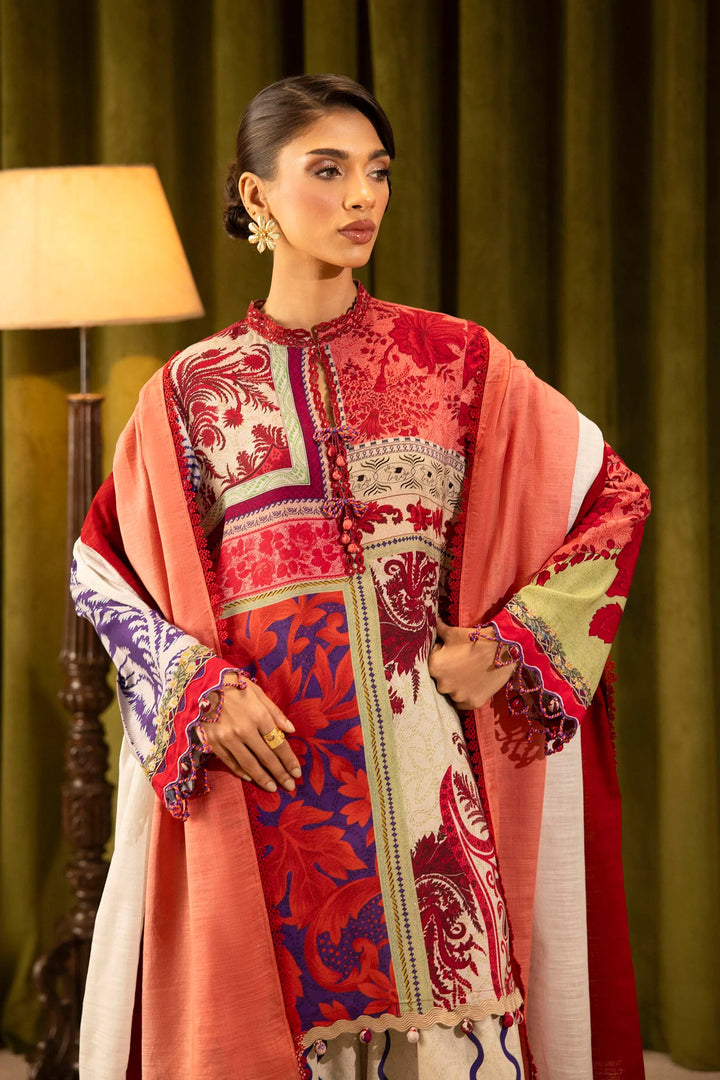 Sana Safinaz | Muzlin Winter '25 | Slub Muzlin 3 Piece Suit | M253-018A-3CQ - House of Ayeza