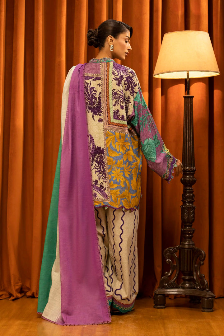 Sana Safinaz | Muzlin Winter '25 | Slub Muzlin 3 Piece Suit | M253-018B-3CQ - House of Ayeza