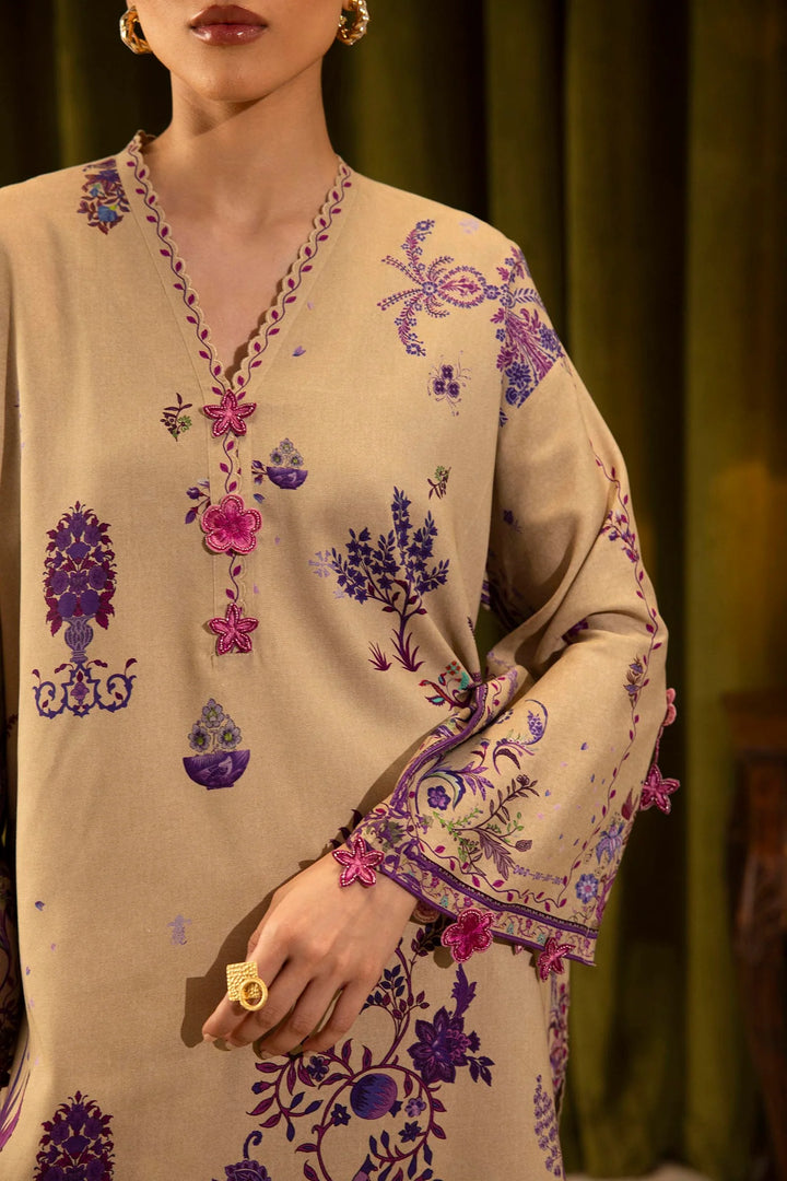 Sana Safinaz | Muzlin Winter '25 | Slub Muzlin 3 Piece Suit | M253-019A-3CQ - House of Ayeza