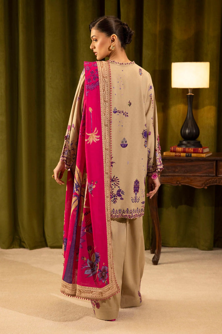 Sana Safinaz | Muzlin Winter '25 | Slub Muzlin 3 Piece Suit | M253-019A-3CQ - House of Ayeza