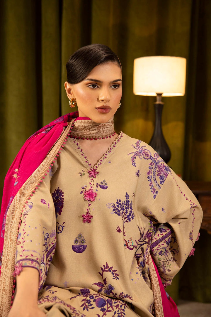 Sana Safinaz | Muzlin Winter '25 | Slub Muzlin 3 Piece Suit | M253-019A-3CQ - House of Ayeza