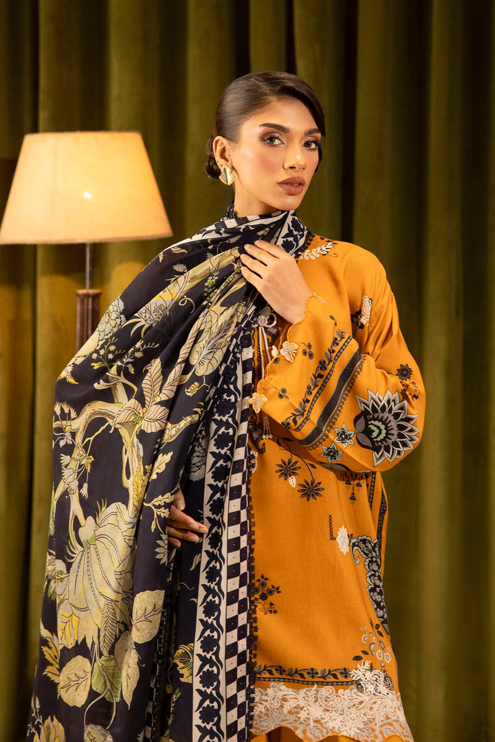 Sana Safinaz | Muzlin Winter '25 | Slub Muzlin 3 Piece Suit | M253-020A-3CR - House of Ayeza