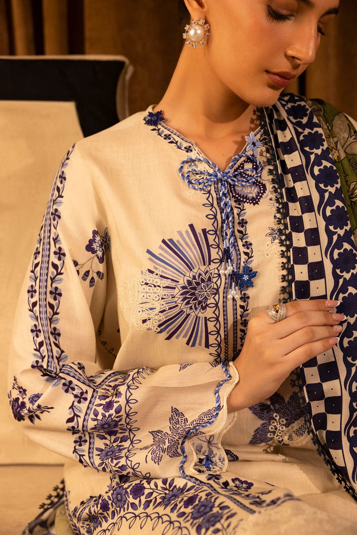 Sana Safinaz | Muzlin Winter '25 | Slub Muzlin 3 Piece Suit | M253-020B-3CR - House of Ayeza