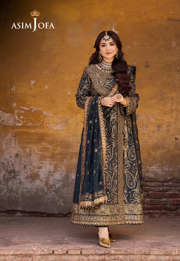 Asim Jofa | Chiffon Festive | EMBROIDERED PAPER COTTON 3 PCS | AJCE-03 - House of Ayeza