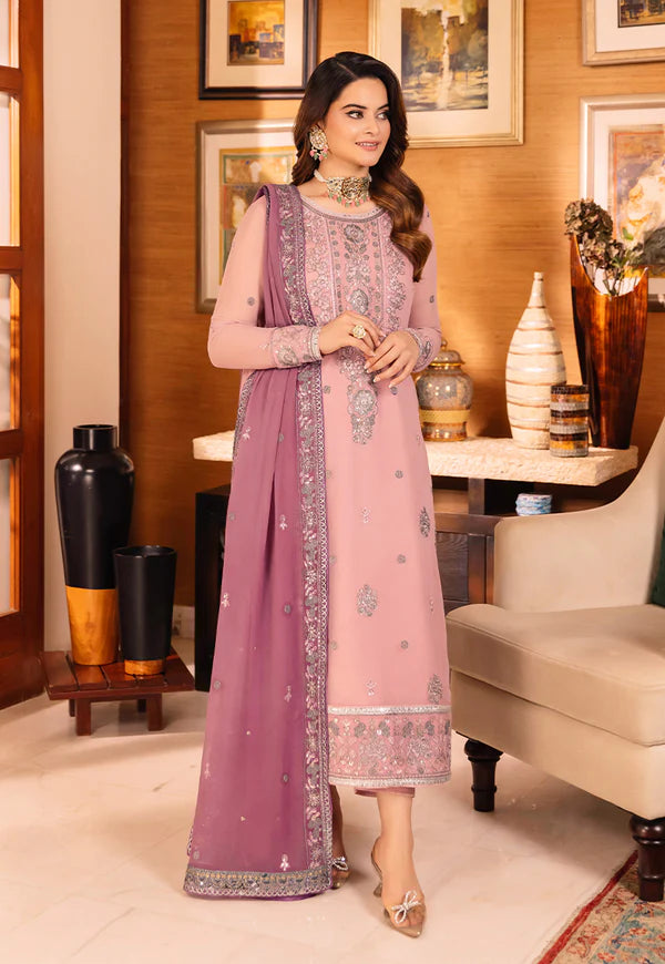 Asim Jofa | AJSM-26 EMBROIDERED CHIFFON 3 PCS