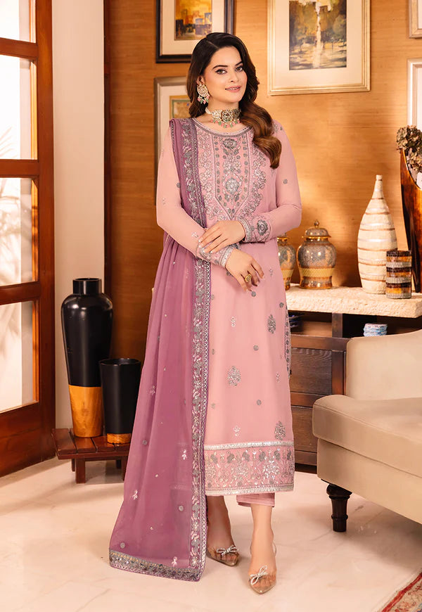 Asim Jofa | AJSM-26 EMBROIDERED CHIFFON 3 PCS