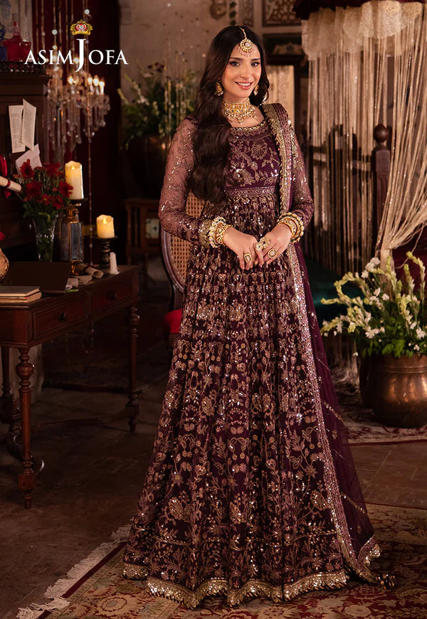 Asim Jofa | VASL | EMBROIDERED NET 3 PCS | AJYV-01 - House of Ayeza