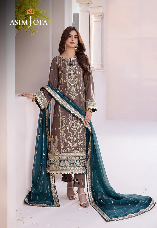 Asim Jofa | Dhanak Rang | EMBROIDERED JUMBO SILK 3 PCS | AJCF-30