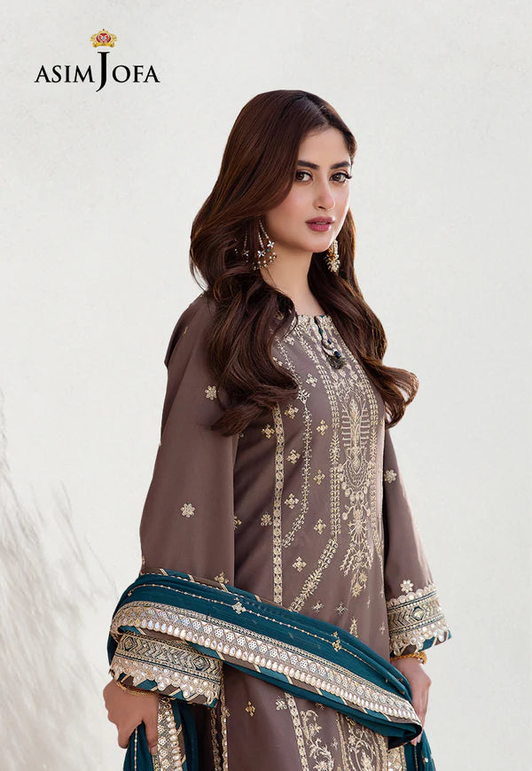 Asim Jofa | Festive Edit | AJCF-30 EMBROIDERED JUMBO SILK 3 PCS - House of Ayeza