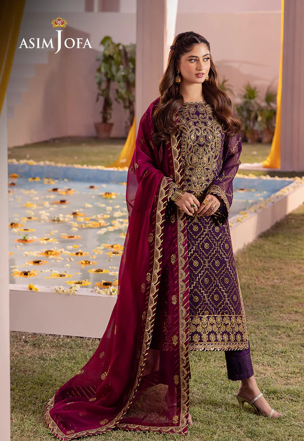 Asim Jofa | Dhanak Rang | EMBROIDERED CHIFFON 3 PCS | AJCF-02 - House of Ayeza