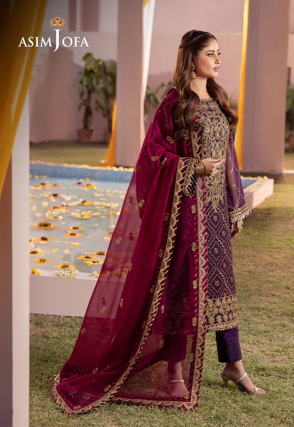 Asim Jofa | Dhanak Rang | EMBROIDERED CHIFFON 3 PCS | AJCF-02 - House of Ayeza