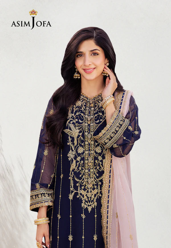 Asim Jofa | Festive Edit | AJCF-09 EMBROIDERED CHIFFON 3 PCS - House of Ayeza