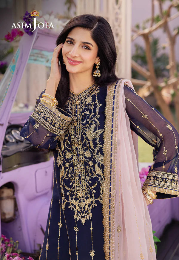 Asim Jofa | Dhanak Rang | EMBROIDERED CHIFFON 3 PCS | AJCF-09 - House of Ayeza