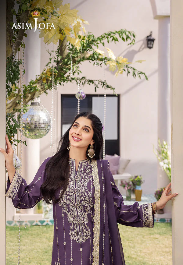 Asim Jofa | Dhanak Rang | EMBROIDERED JUMBO SILK 3 PCS | AJCF-29 - House of Ayeza