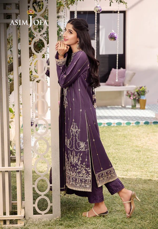 Asim Jofa | Dhanak Rang | EMBROIDERED JUMBO SILK 3 PCS | AJCF-29 - House of Ayeza