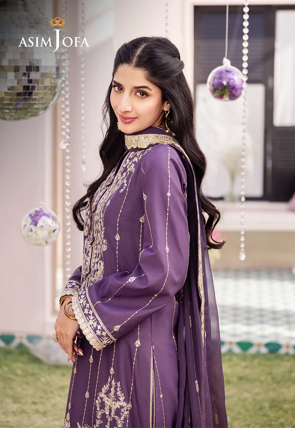 Asim Jofa | Dhanak Rang | EMBROIDERED JUMBO SILK 3 PCS | AJCF-29 - House of Ayeza