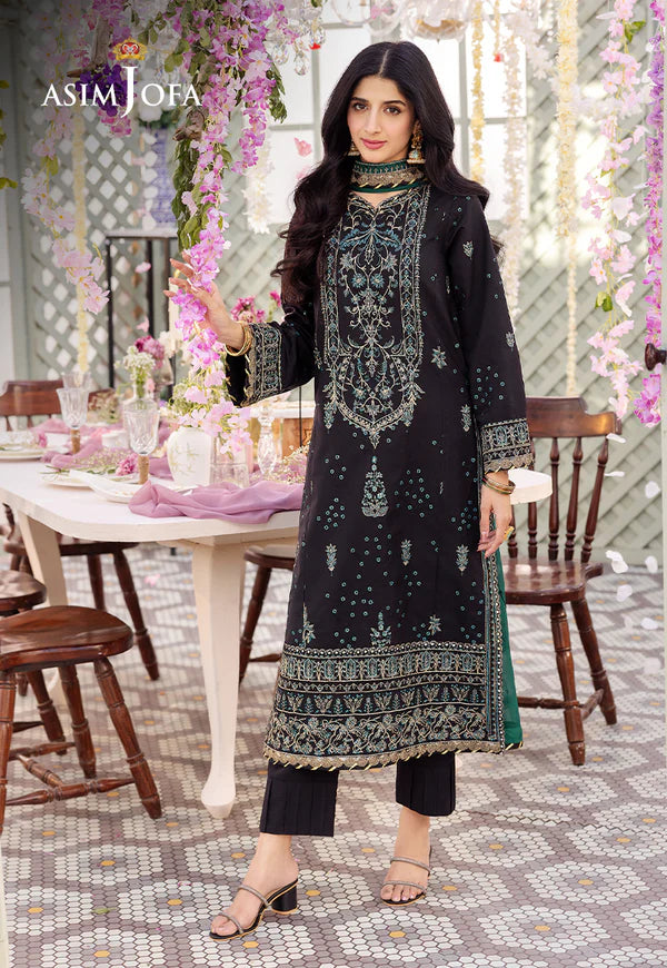 Asim Jofa | Dhanak Rang | EMBROIDERED BOSKI SILK 3 PCS | AJCF-21 - House of Ayeza