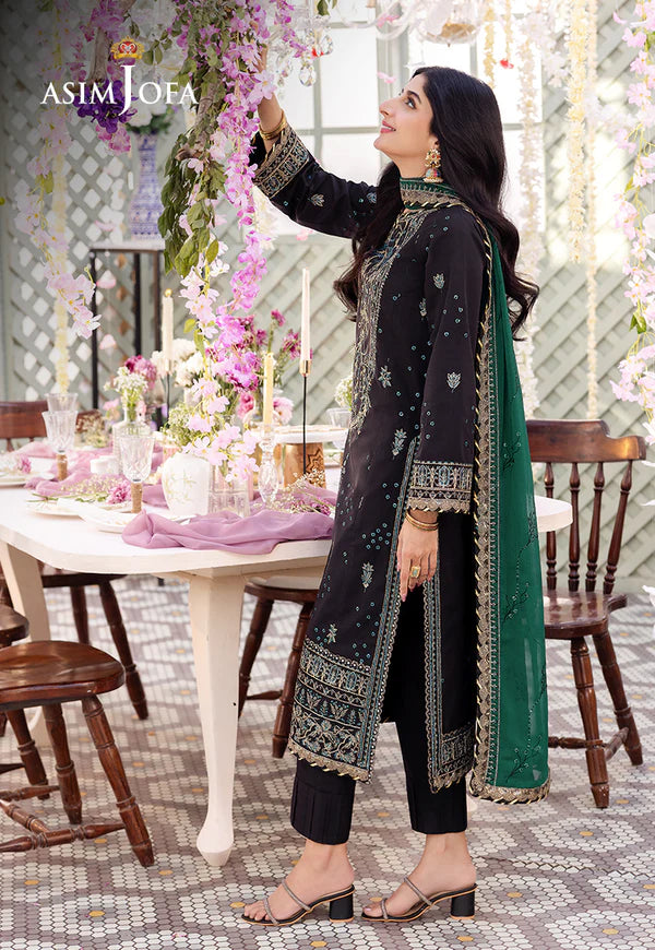 Asim Jofa | Dhanak Rang | EMBROIDERED BOSKI SILK 3 PCS | AJCF-21 - House of Ayeza