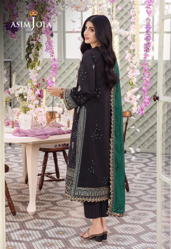 Asim Jofa | Dhanak Rang | EMBROIDERED BOSKI SILK 3 PCS | AJCF-21 - House of Ayeza