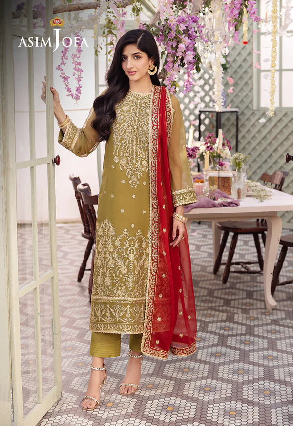 Asim Jofa | Dhanak Rang | EMBROIDERED CHIFFON 3 PCS | AJCF-26 - House of Ayeza