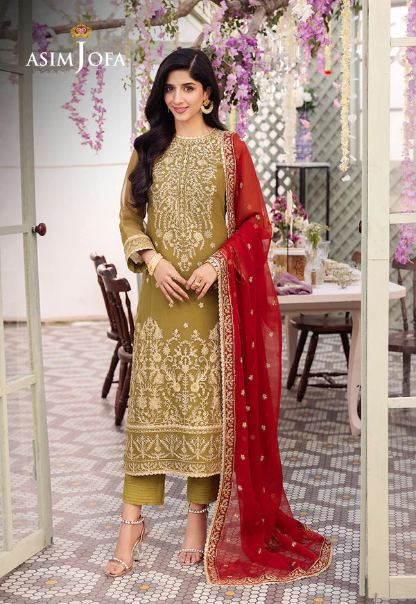 Asim Jofa | Dhanak Rang | EMBROIDERED CHIFFON 3 PCS | AJCF-26 - House of Ayeza