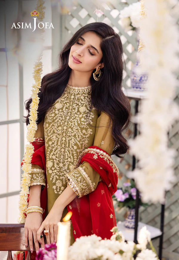 Asim Jofa | Dhanak Rang | EMBROIDERED CHIFFON 3 PCS | AJCF-26 - House of Ayeza