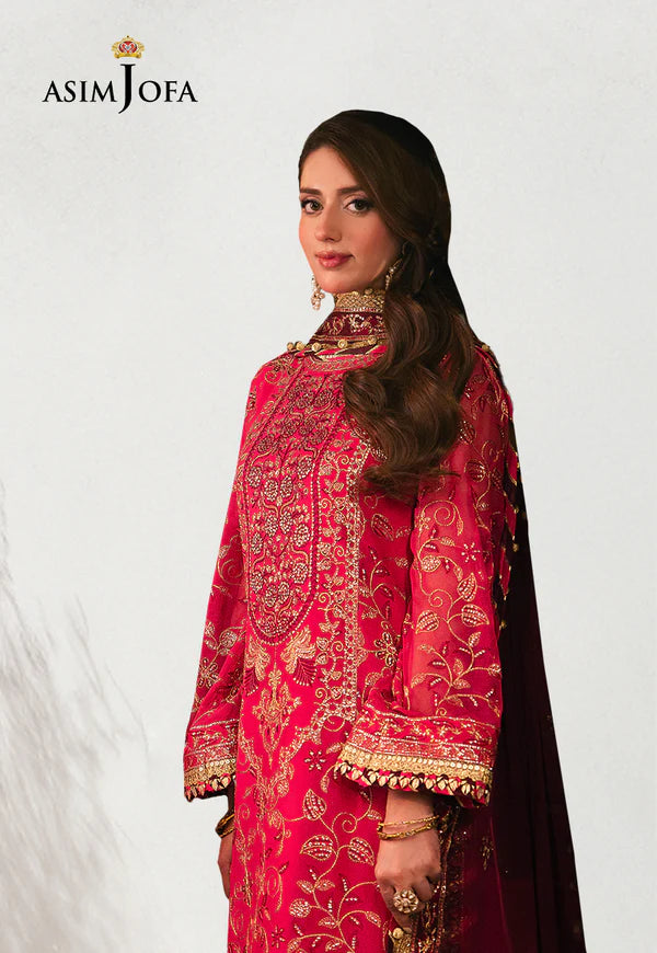 Asim Jofa | Festive Edit | AJKK-11 EMBROIDERED CHIFFON 3 PCS - House of Ayeza