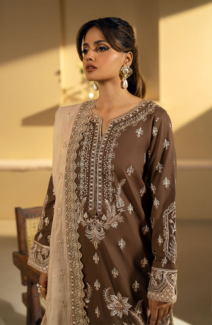 Maryum n Maria | Eid Luxury Lawn'24 |MS24-626 - MS24-627 - Teak - Asya