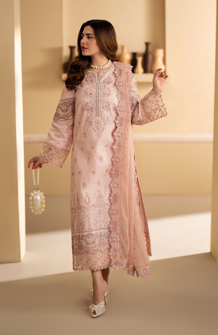 Maryum n Maria | Eid Luxury Lawn'24 |MS24-630 - Peach Whip - ALYONA