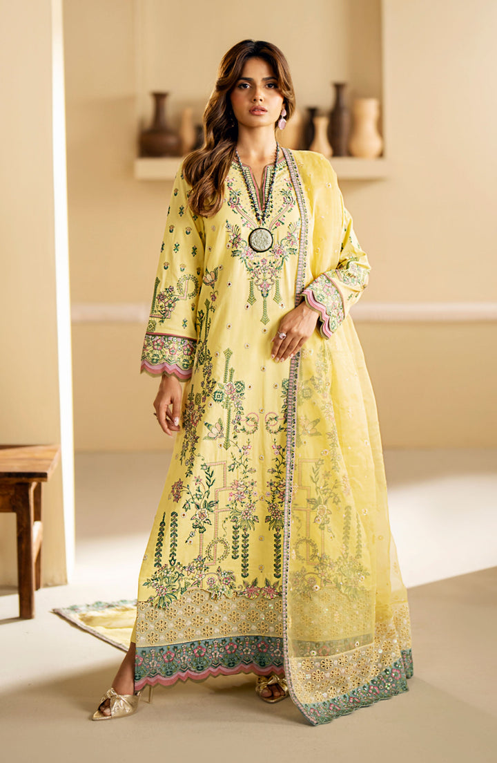 Maryum n Maria | Eid Luxury Lawn'24 |MS24-629 - MS24-635 - Yellow IRIS - Vera