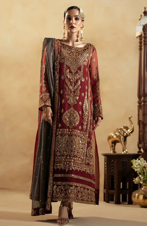 Maryum N Maria | Chiffon New Arrivals | Ruby-(MW-40171) - House of Ayeza