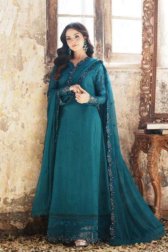 Azure | Ensembles | Embroidered 3pcs | Mystic Teal