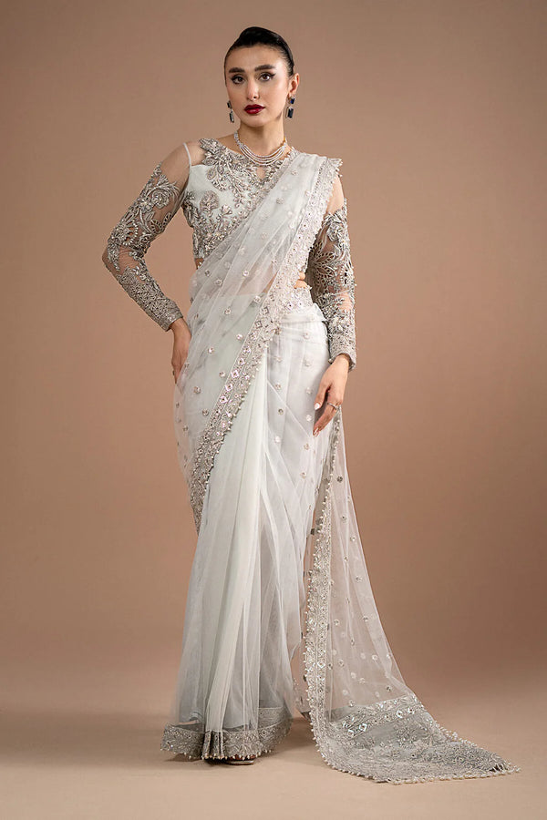 Imrozia Serene | Lumiere Luxury Sarees | S.S 07 Misty grey